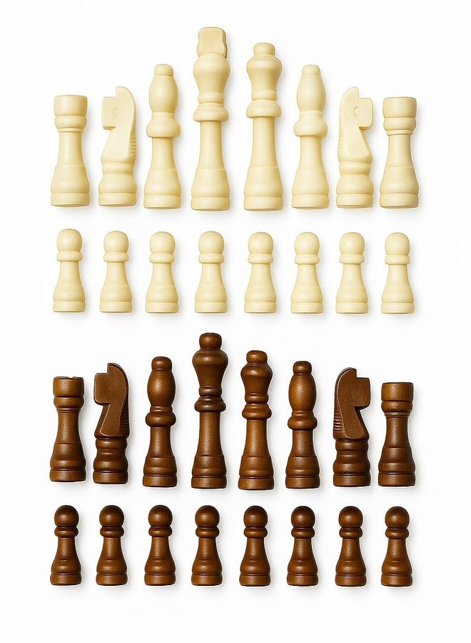 Nextage 32-Piece Wooden Chess Coins Set | Classic Imported Wooden Goti for Chess Board | 5.8 cm King Size | Lightweight Durable Chess Accessories for Kids & Adults - Image 1